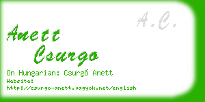 anett csurgo business card